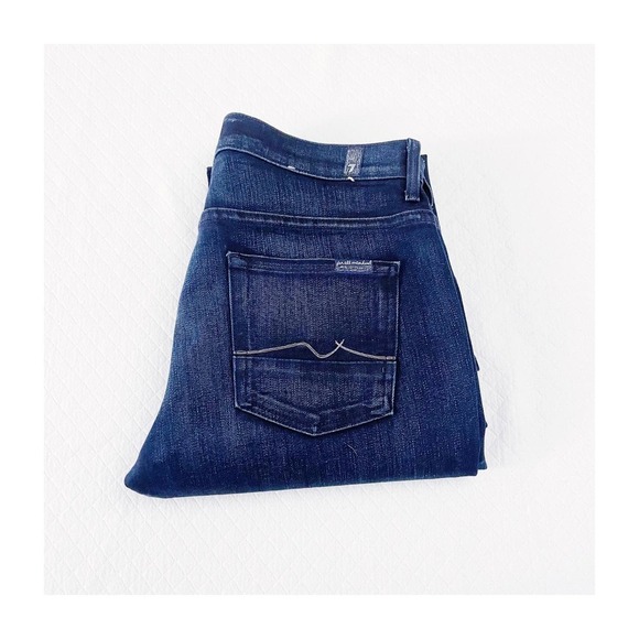 7 For All Mankind High Waist Bootcut Dark Wash Denim Jeans SZ29 - Picture 1 of 7